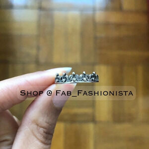 Sterling Silver Princess Crown ring size